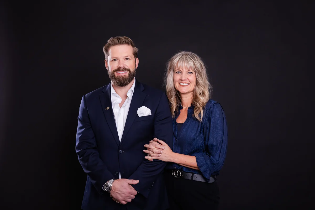 Laura and Matt Parker, co-founders of The Exodus Road, standing side by side